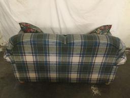 Lilly plaid loveseat sofa in good cond - matches next lot