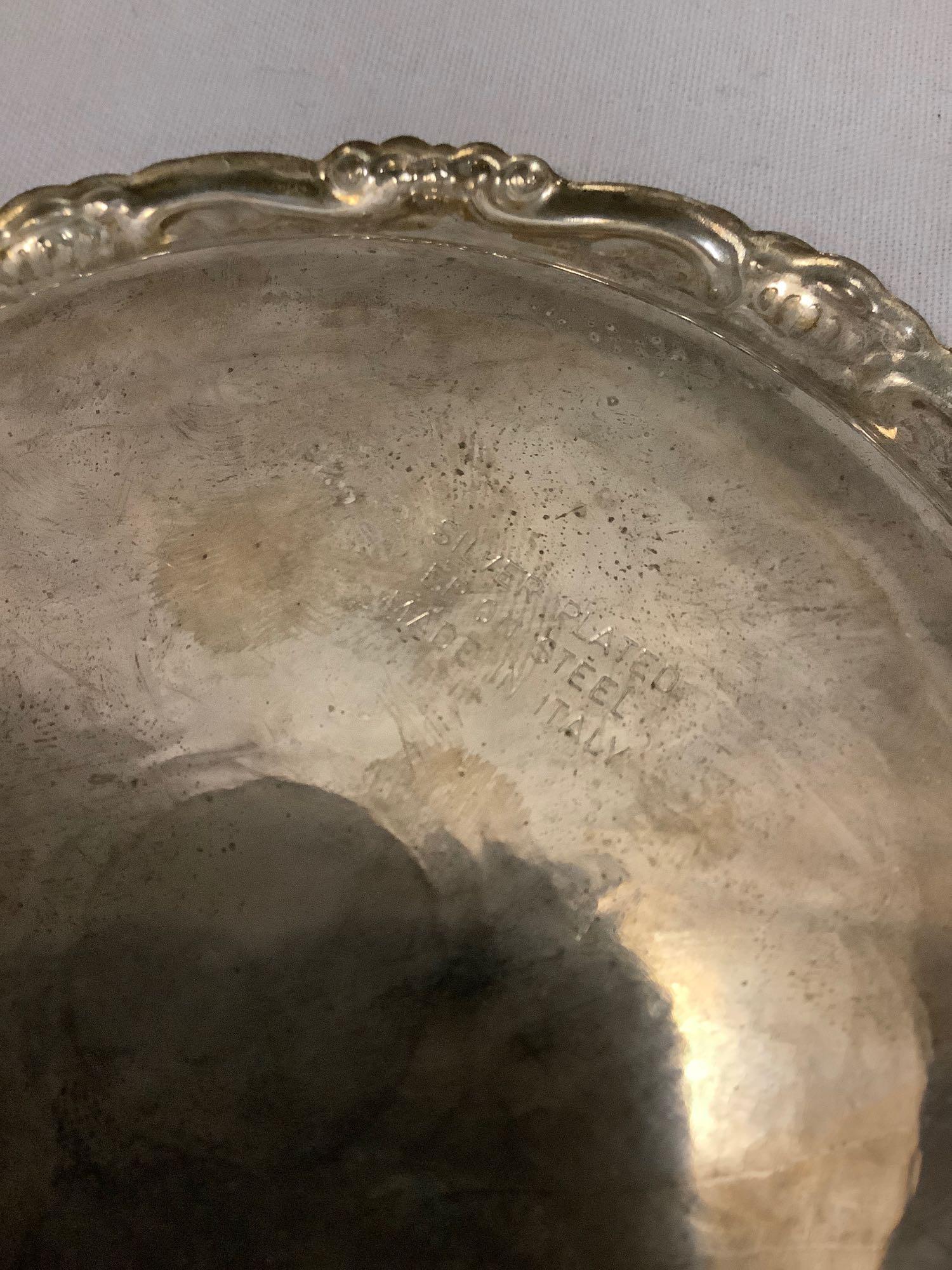 14 pieces of silver plate tableware. Sheridan, Neco, Lovelace, and more.
