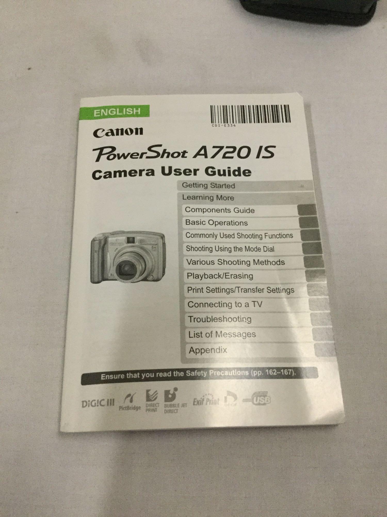 CANON Power Shot A720IS Digital Camera w/ box/manual/cords/case