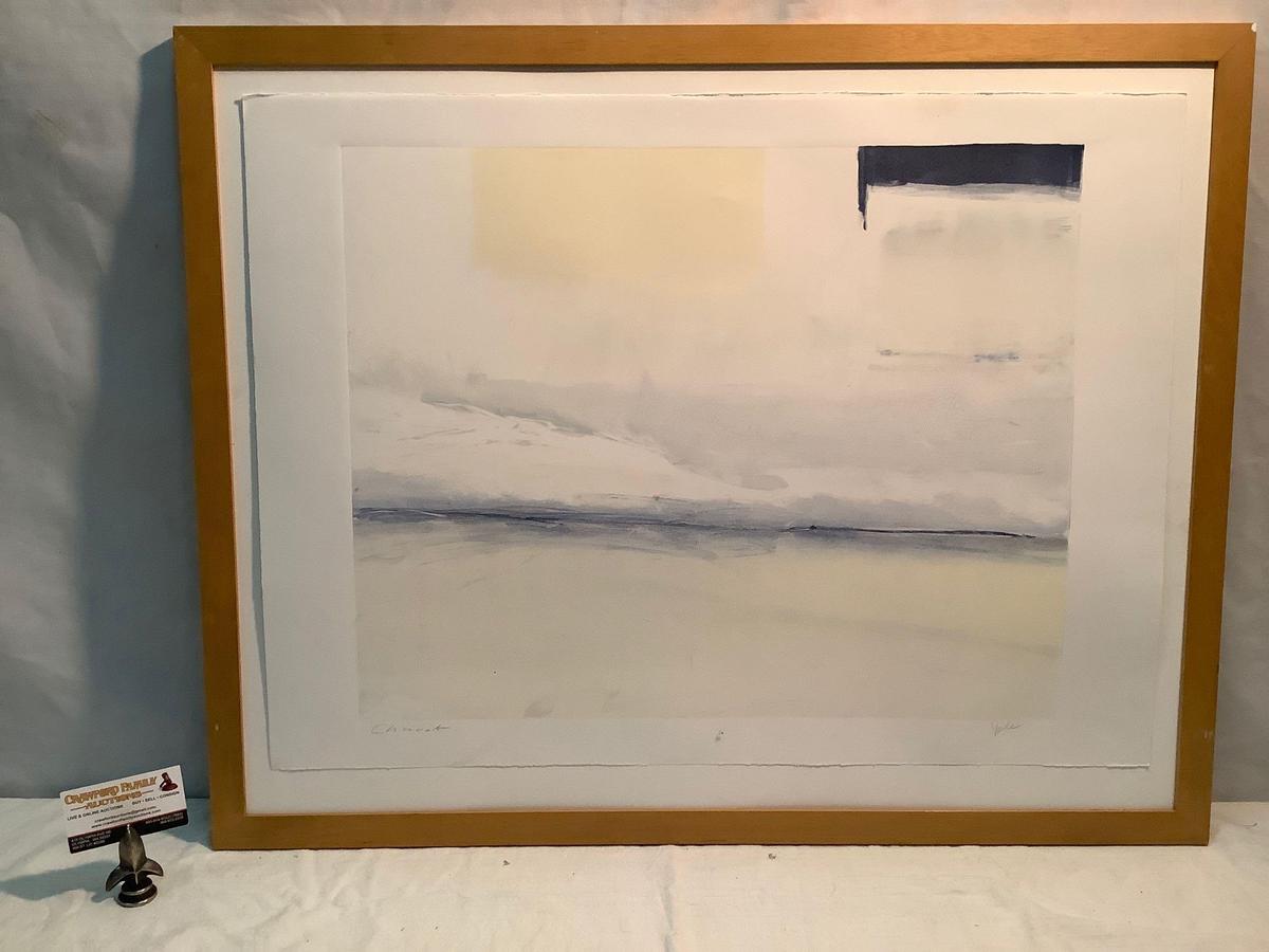 Framed monotype art print, Chinook by Sean Vale, 1997