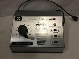 MRC Trainpower 6200 model train transformer with original box. Powers on.