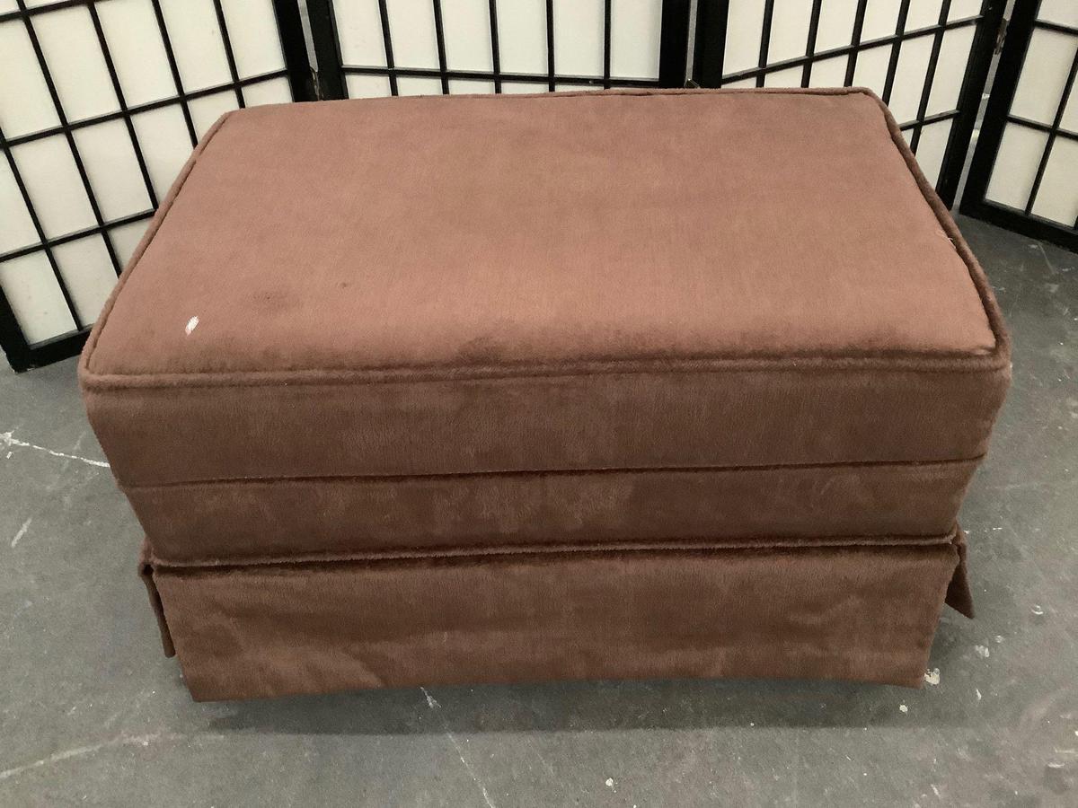 Vintage SEARS ROEBUCK & Co. brown upholstered ottoman