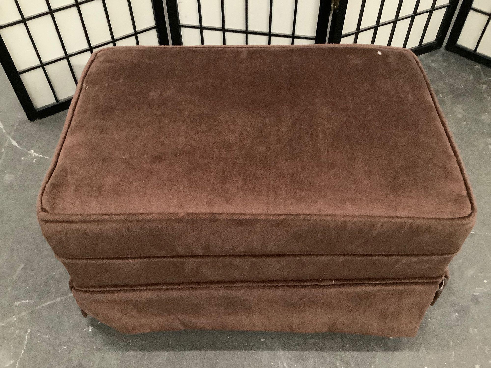 Vintage SEARS ROEBUCK & Co. brown upholstered ottoman