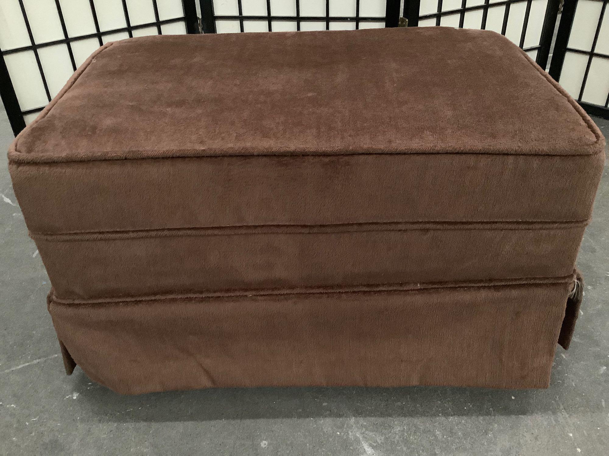 Vintage SEARS ROEBUCK & Co. brown upholstered ottoman