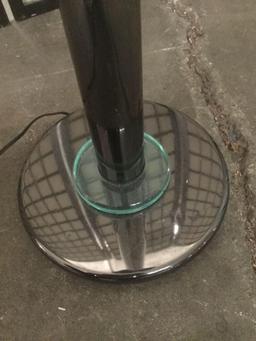 Vintage metal & glass floor lamp. Untested, requires halogen bulb