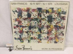 Sam Francis 1977-1978 Louisiana "Work in Progress" abstract splatter art print in frame - as is fair