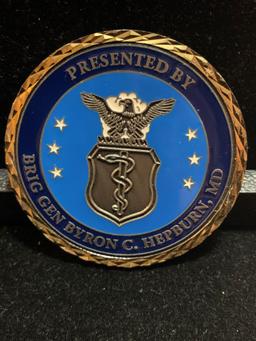 Challenge Coin : Deputy Surgeon General USAF /presented by Brig Gen Byron G, Hepburn MD