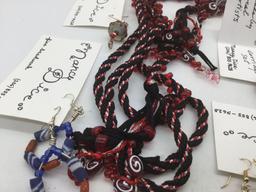 lot of fashion kumihimo braided necklaces & glass earring sets by Nancy Dice