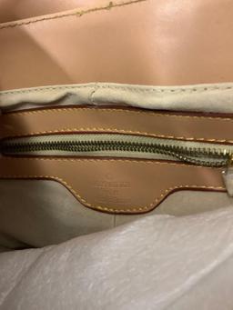 Louis Vuitton style reproduction handbag w/ cover, made in France, approx. 13 x 7 x 5 inches.