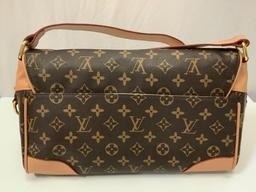 Louis Vuitton style reproduction handbag w/ cover, made in France, approx. 13 x 7 x 5 inches.