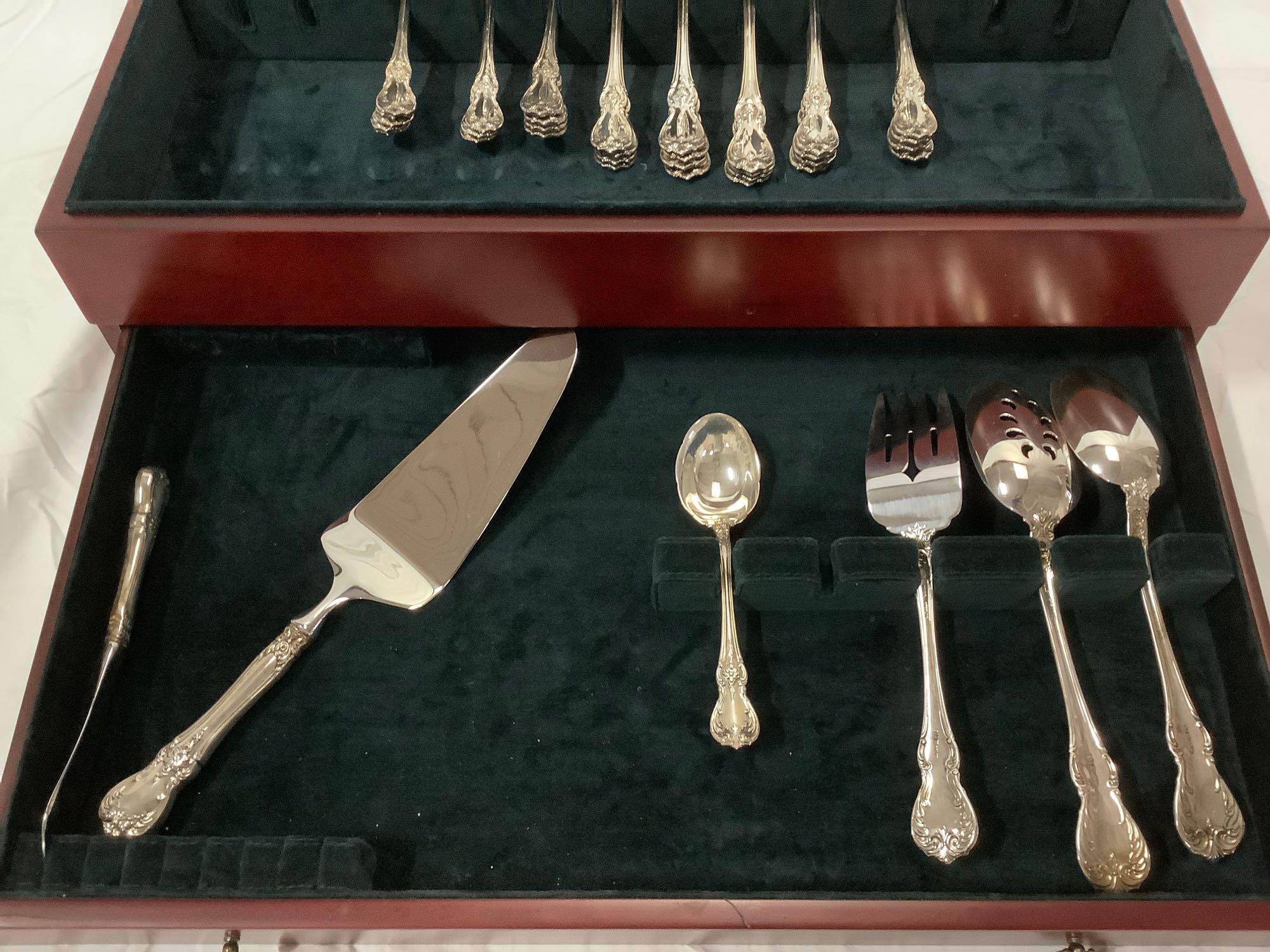 Sterling silver Towle - Old Master flatware set w/ case, approx. weight 2230 grams.