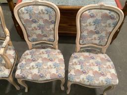 4 pc. set of matching wood w/ floral upholstery chairs, approx 22 x 23 x 39 in.