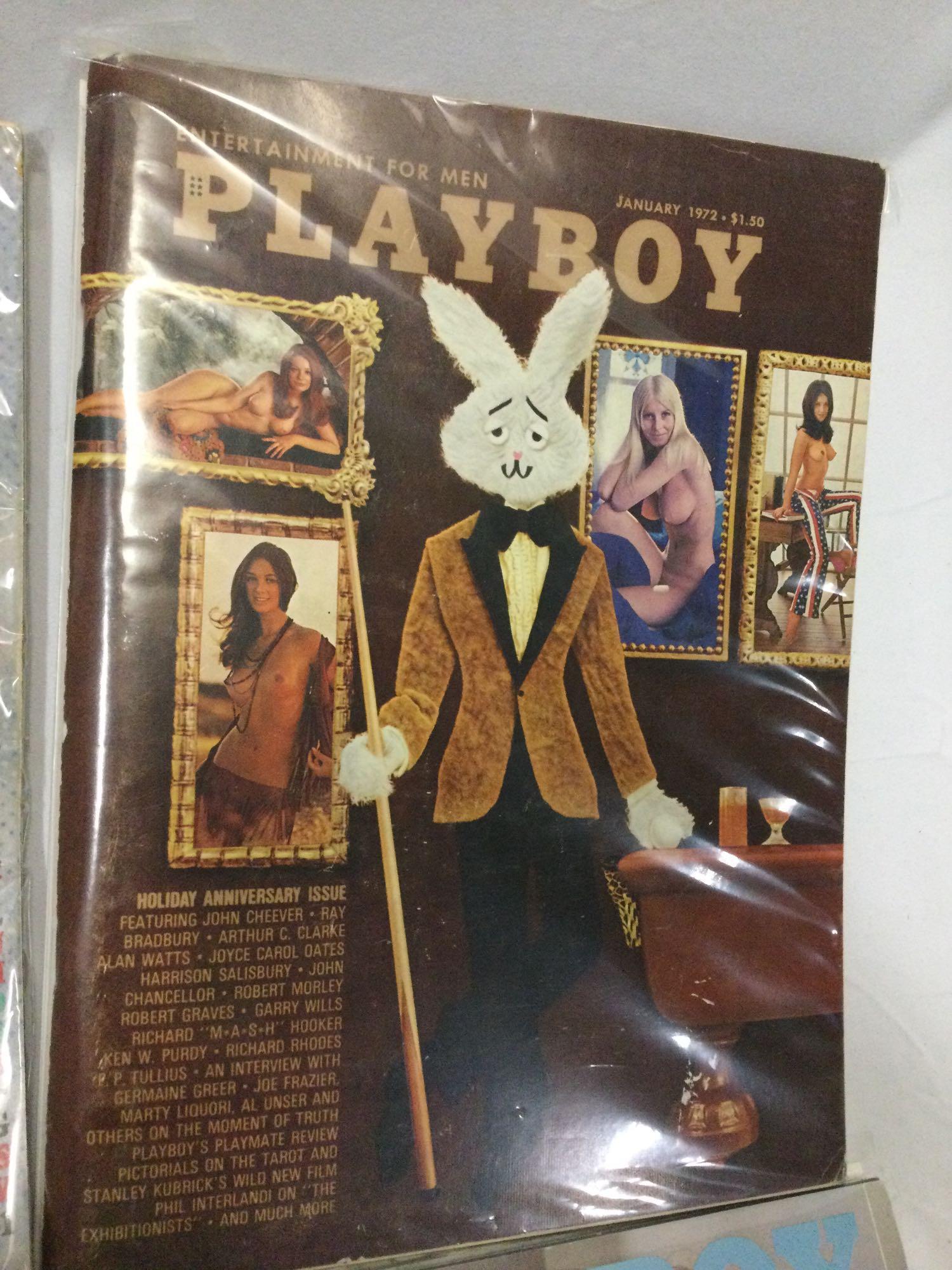 Box lot of 30+ vintage/ modern PLAYBOY MAGAZINES in nice to worn condition.