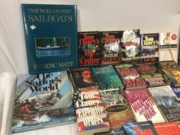 Huge lot of books; aircraft, sailing, Tom Clancy Ayn Rand, pilots airplane manual