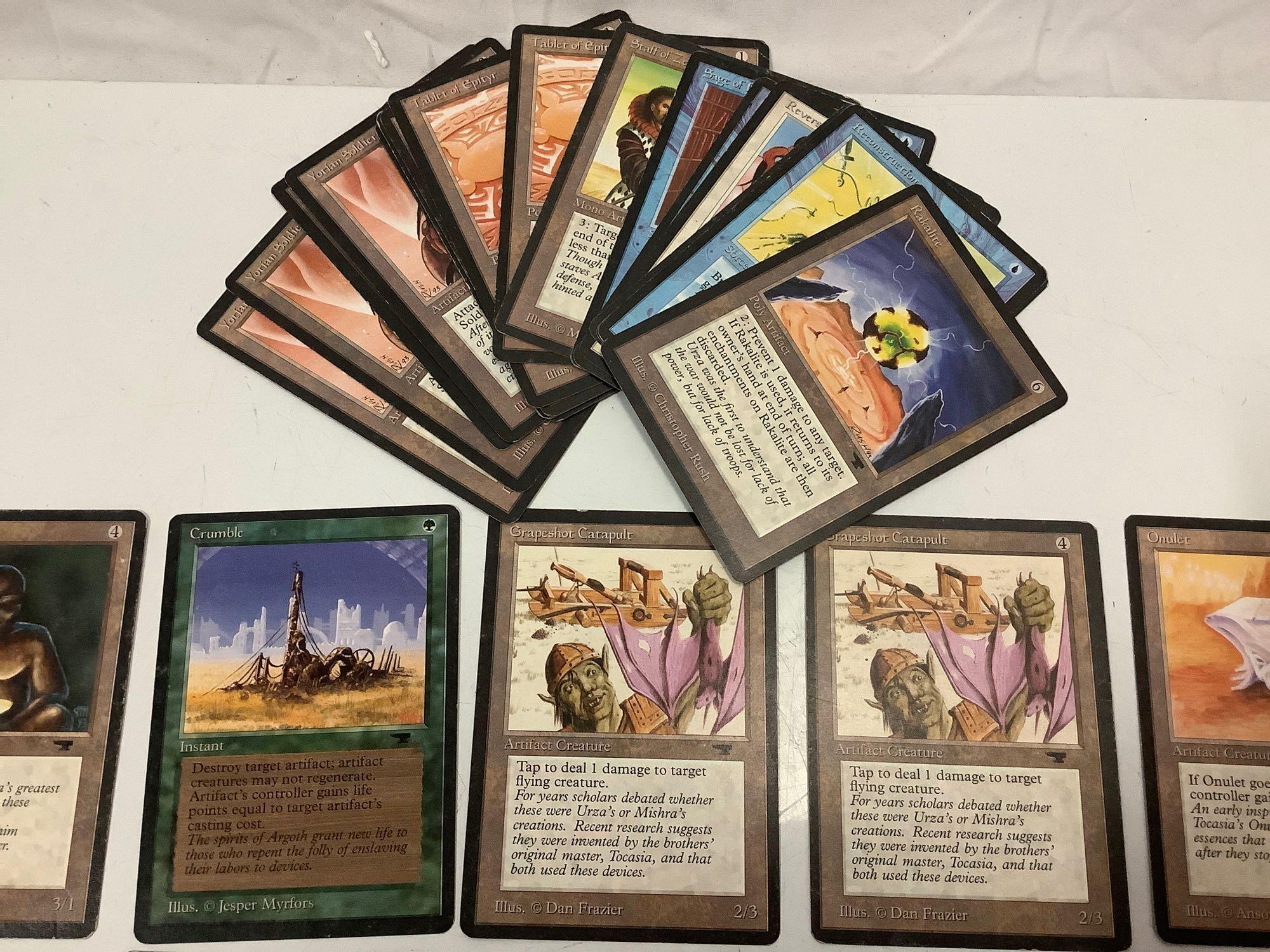 Nice lot of 45 RARE Magic The Gathering Antiquities Series collectible gaming cards.