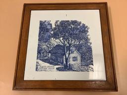 Framed Italian tile Mary Baker Eddy Historic House, North Groton, NH, by Nora S. Unwin