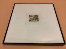 Framed wood block print signed by artist: The 23rd Psalm 23-5, numbered 7/18