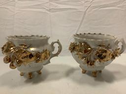2 pc. lot of ornate porcelain tea cups, approx 6 x 4 in.