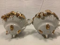 2 pc. lot of ornate porcelain tea cups, approx 6 x 4 in.