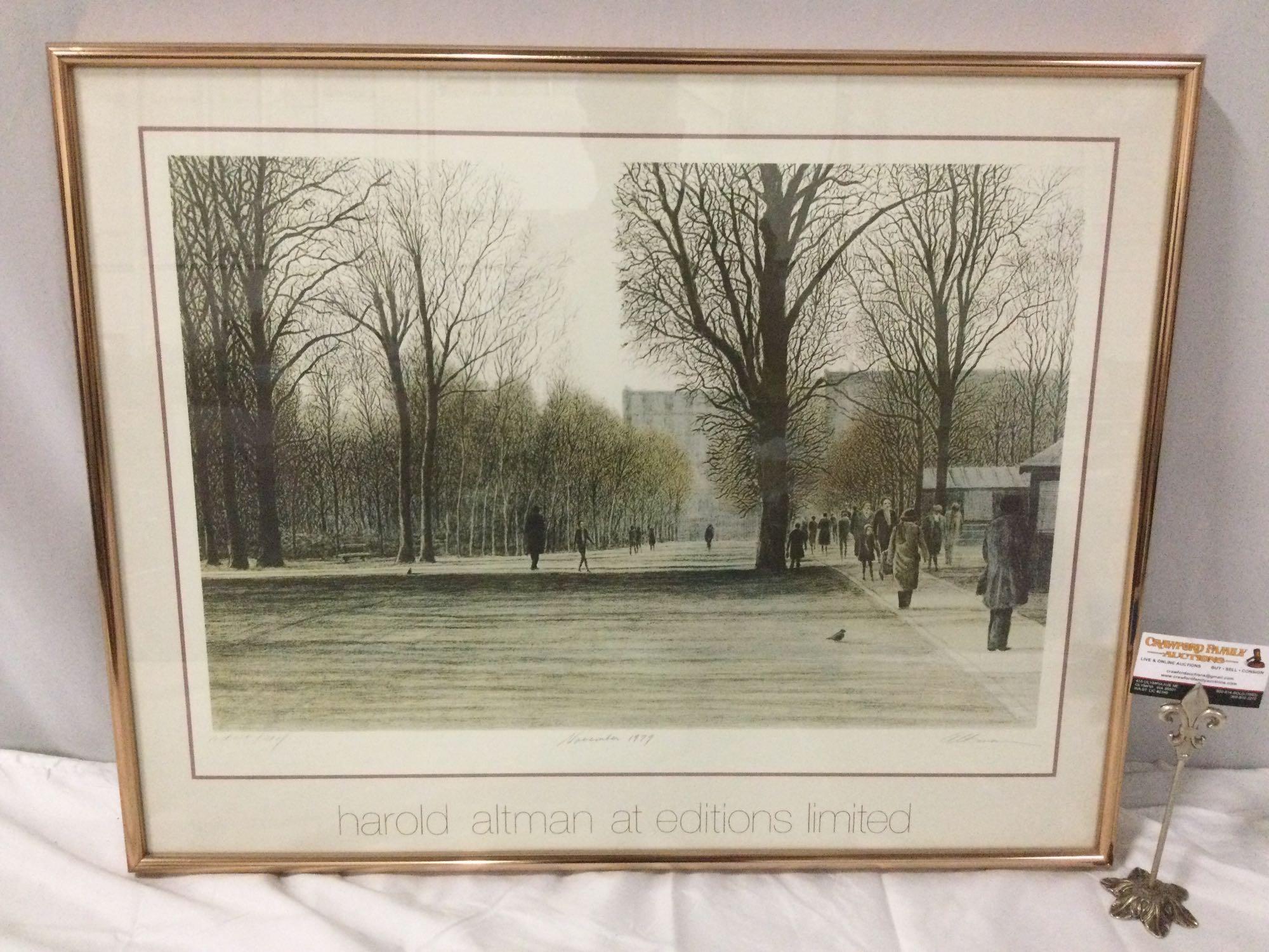 Vintage framed hand signed / titled artist proof print, November 1979 by Harold Atman