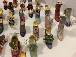 30 pc. lot of Ashton-Drake Galleries Heirloom Ornaments w/ tags, fancy ladies shoes/ boots