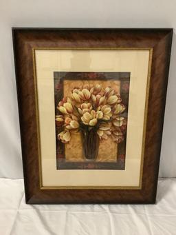 Framed home decor art piece by Pamela Gladding, approx 23.5 x 29.5 in.