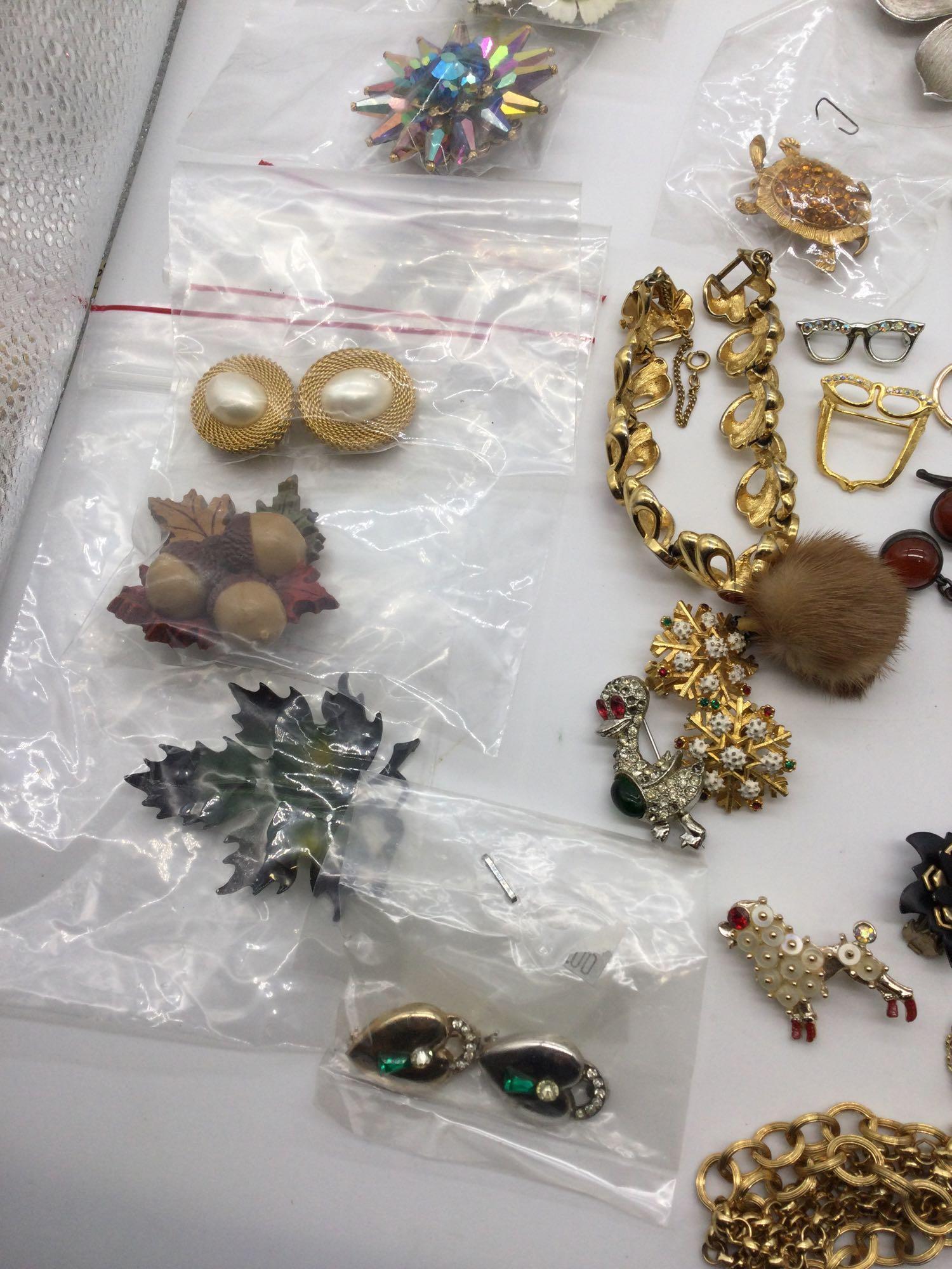 Huge lot of mostly vintage fashion jewelry some signed see pics