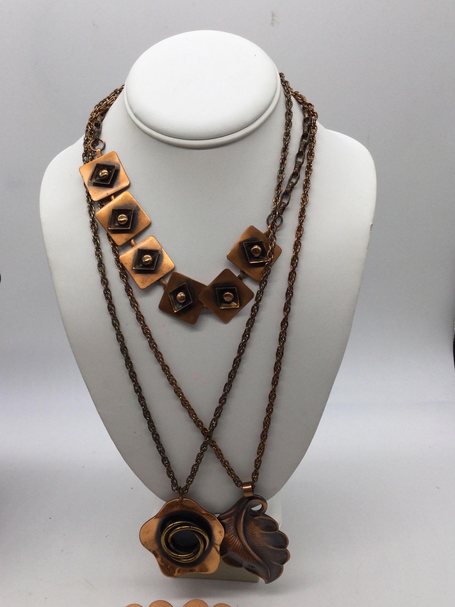 Excellent selection of mostly vintage copper fashion jewelry