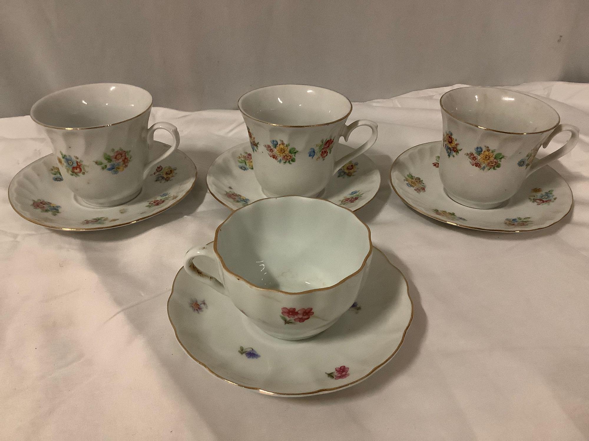 19 vintage fine china tea cup and saucer sets, see pics. England, Japan.