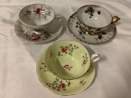 19 vintage fine china tea cup and saucer sets, see pics. England, Japan.