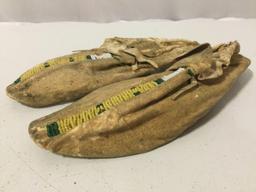 Pair of RARE antique Native American leather moccasins w/ intricate bead work