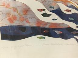 Ann Miletich Warder - Moving Upstream hand signed #ed watercolor fish art print, 231/600