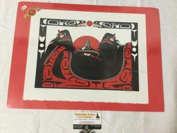 Raven Dancers by J. Gamble (1996) hand signed and numbered native American style art piece, 10/160