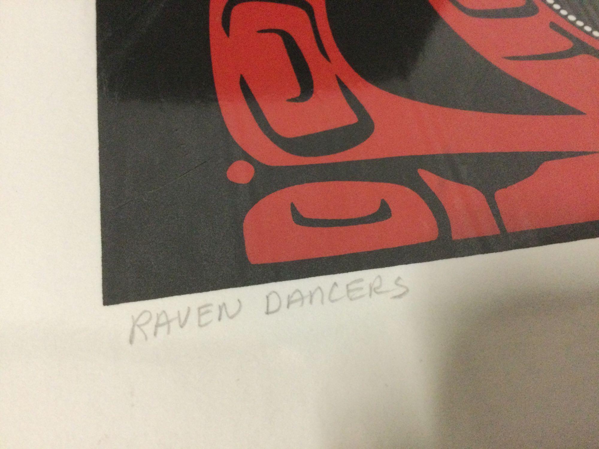 Raven Dancers by J. Gamble (1996) hand signed and numbered native American style art piece, 10/160