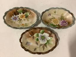 8 pc. lot of antique floral bowls / plate: Nippon hand painted bowls, Wood & Sons - England