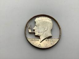 1977 Mini Mint coin set 3 laser cut coins 1965 Kennedy/ Buffalo nickel/1942 silver florin bottle cap