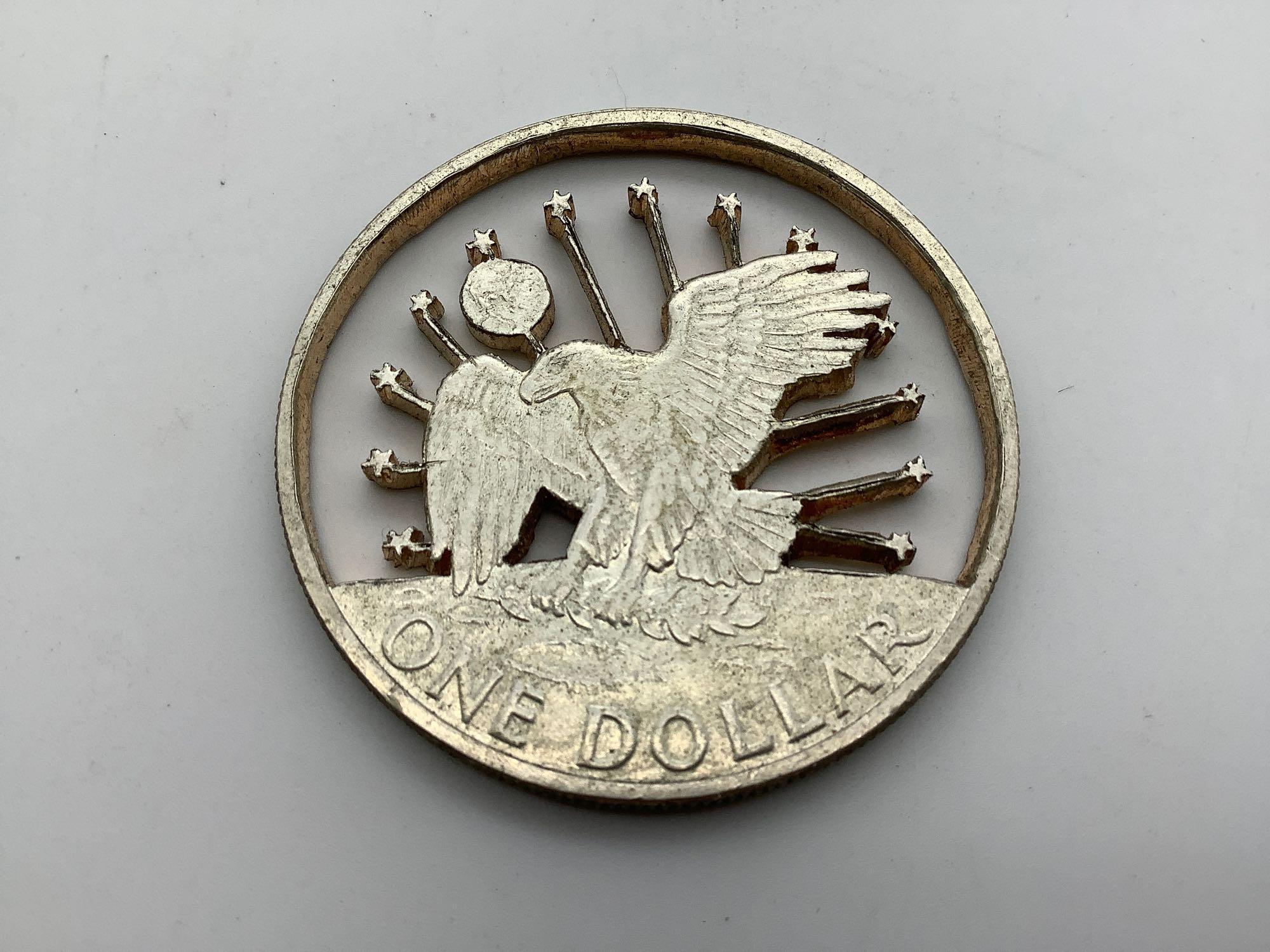 1977 Mini Mint coin set 3 laser cut coins 1965 Kennedy/ Buffalo nickel/1942 silver florin bottle cap