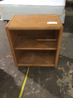 Small oak portable bookcase On wheels