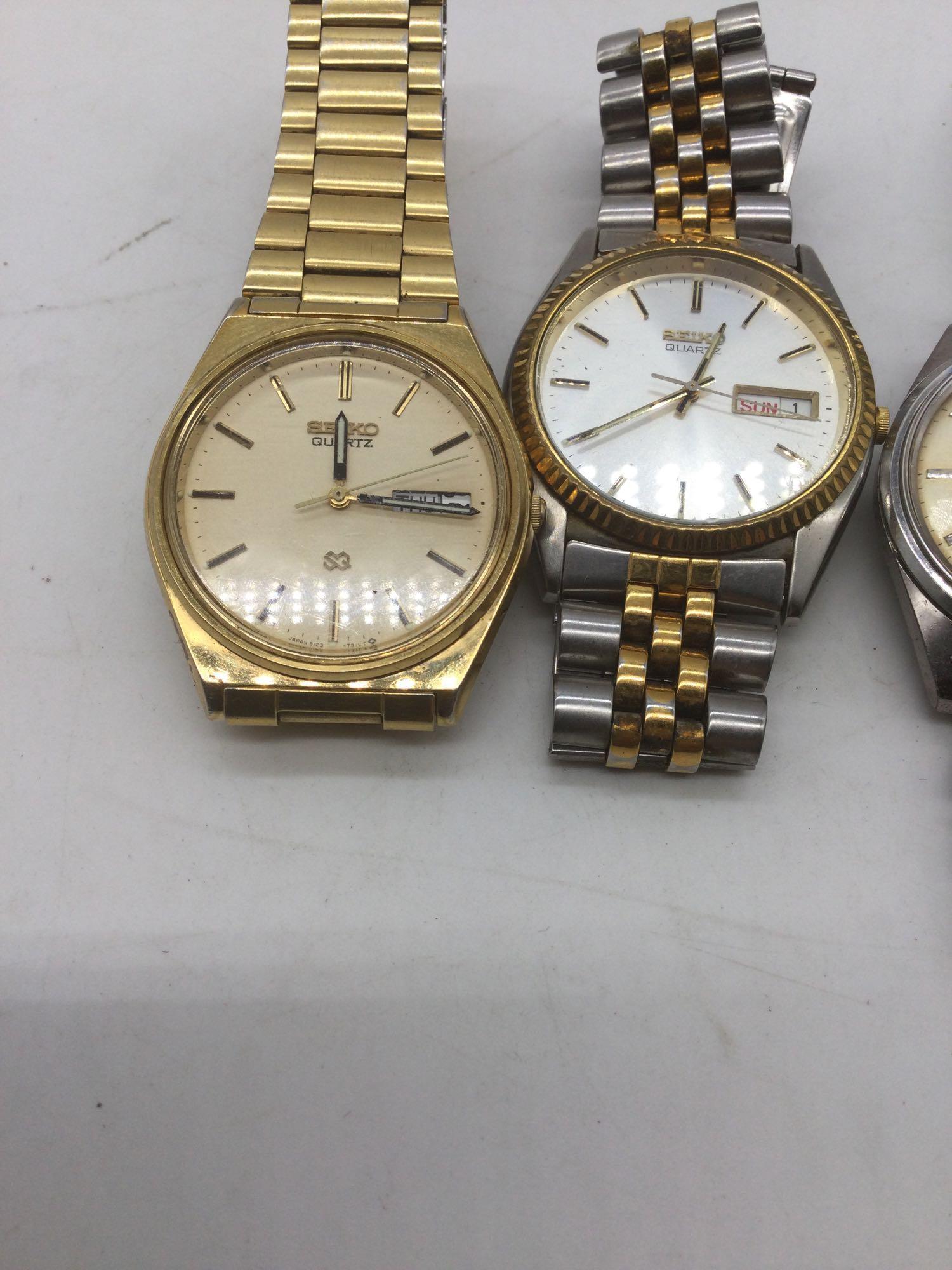 4x Seiko watches 2 quarts date and time , Seiko sportsman Calendar, Seiko Selfdater