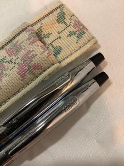 Pair of CROSS pen and pencil set w/ pouch