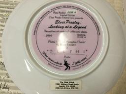 9 pc. Lot of vintage ELVIS PRESLEY commemorative plates; DELPHI, Bradford Exchange