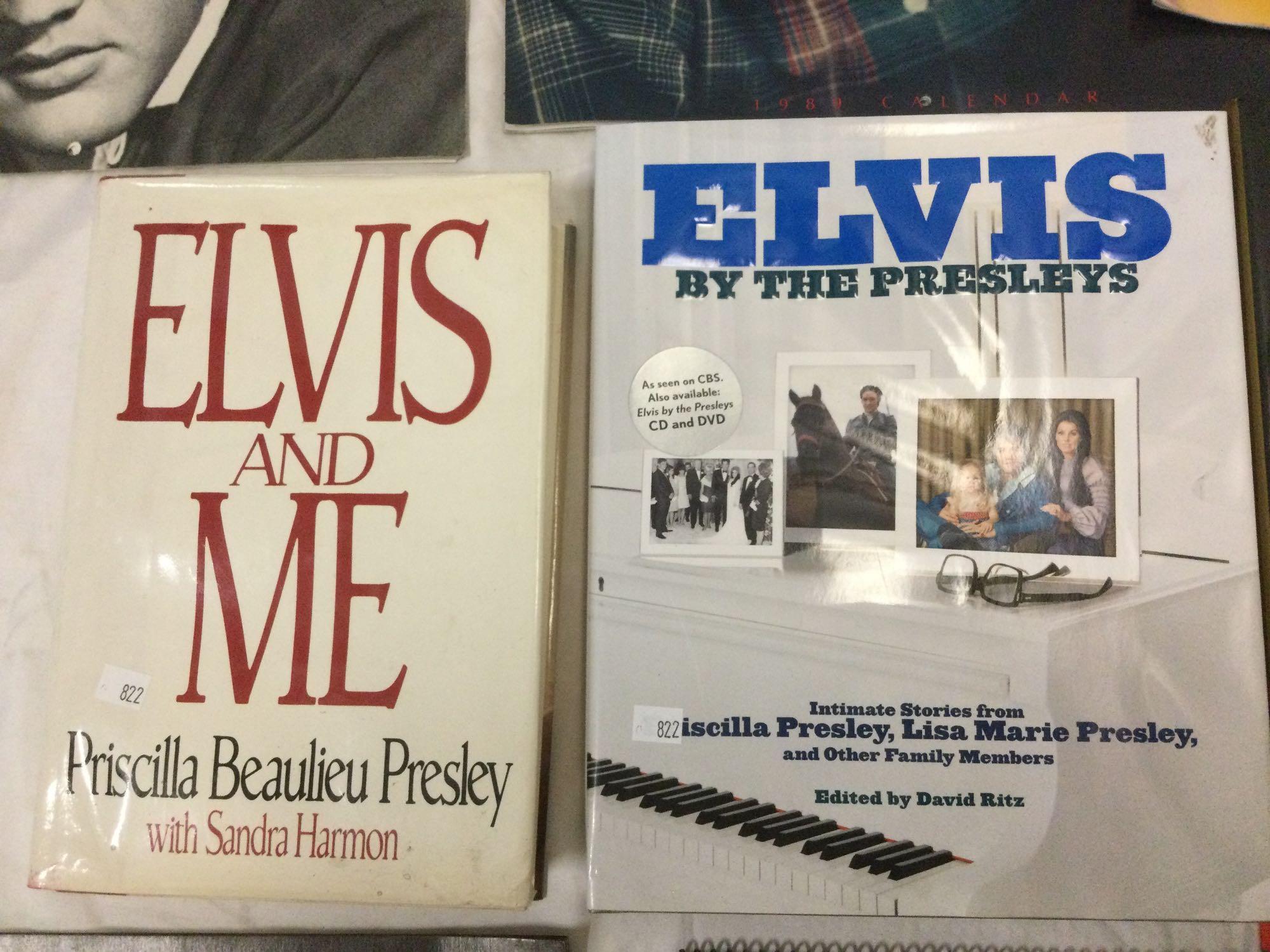 8 pc. lot of ELVIS PRESLEY books and calendars.