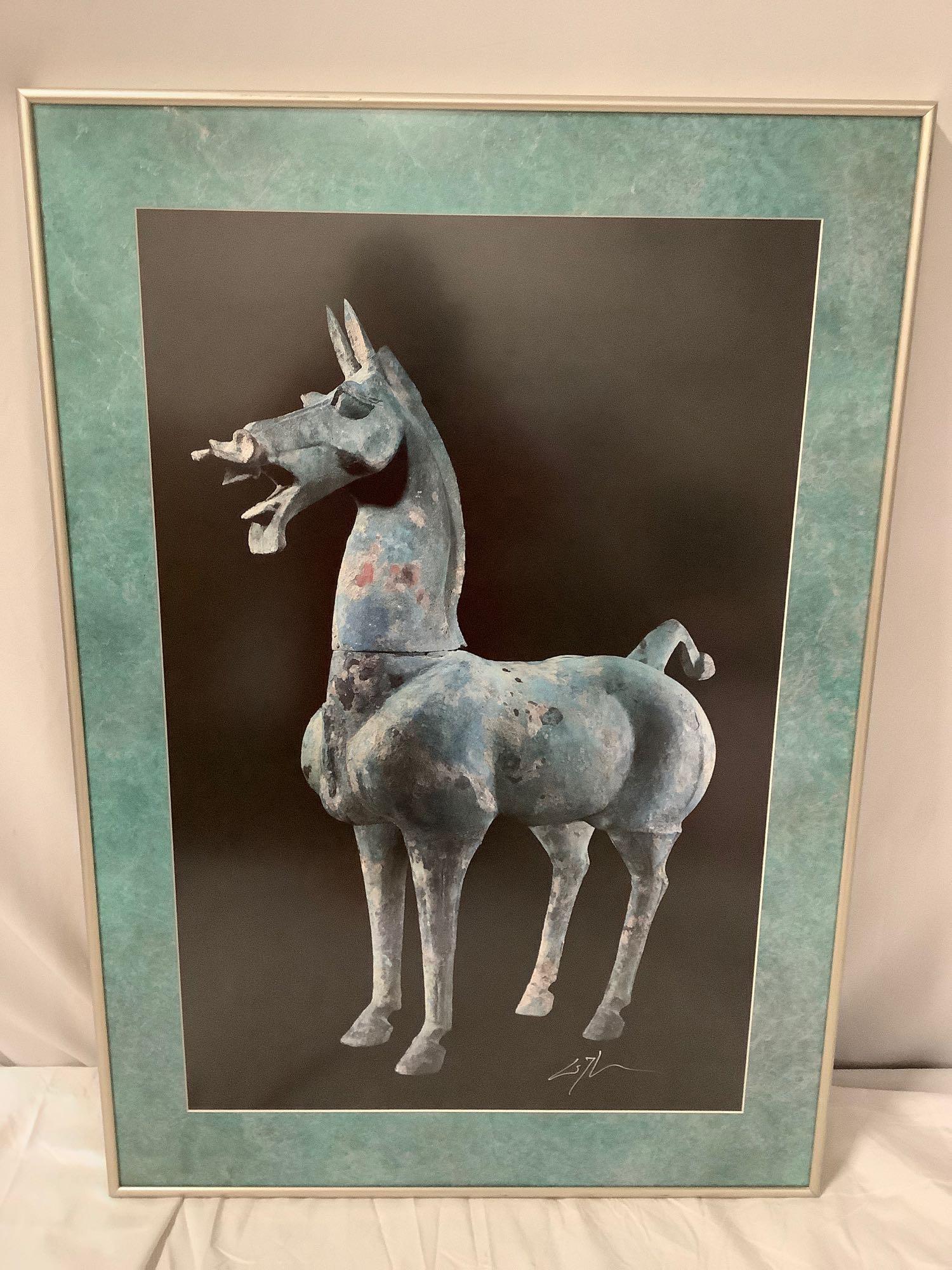 Framed photo print of horse sculpture art The Magnificent Bronze 1988