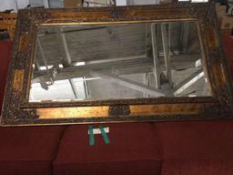 Beautifully framed hallway or living room beveled glass mirror 60x 36