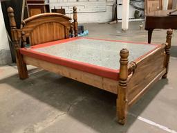 Vintage Queen size Korean electronic jade bed w/ wood frame, tested/working.