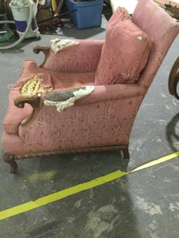 Antique living room or parlor chair with original upholstery lol