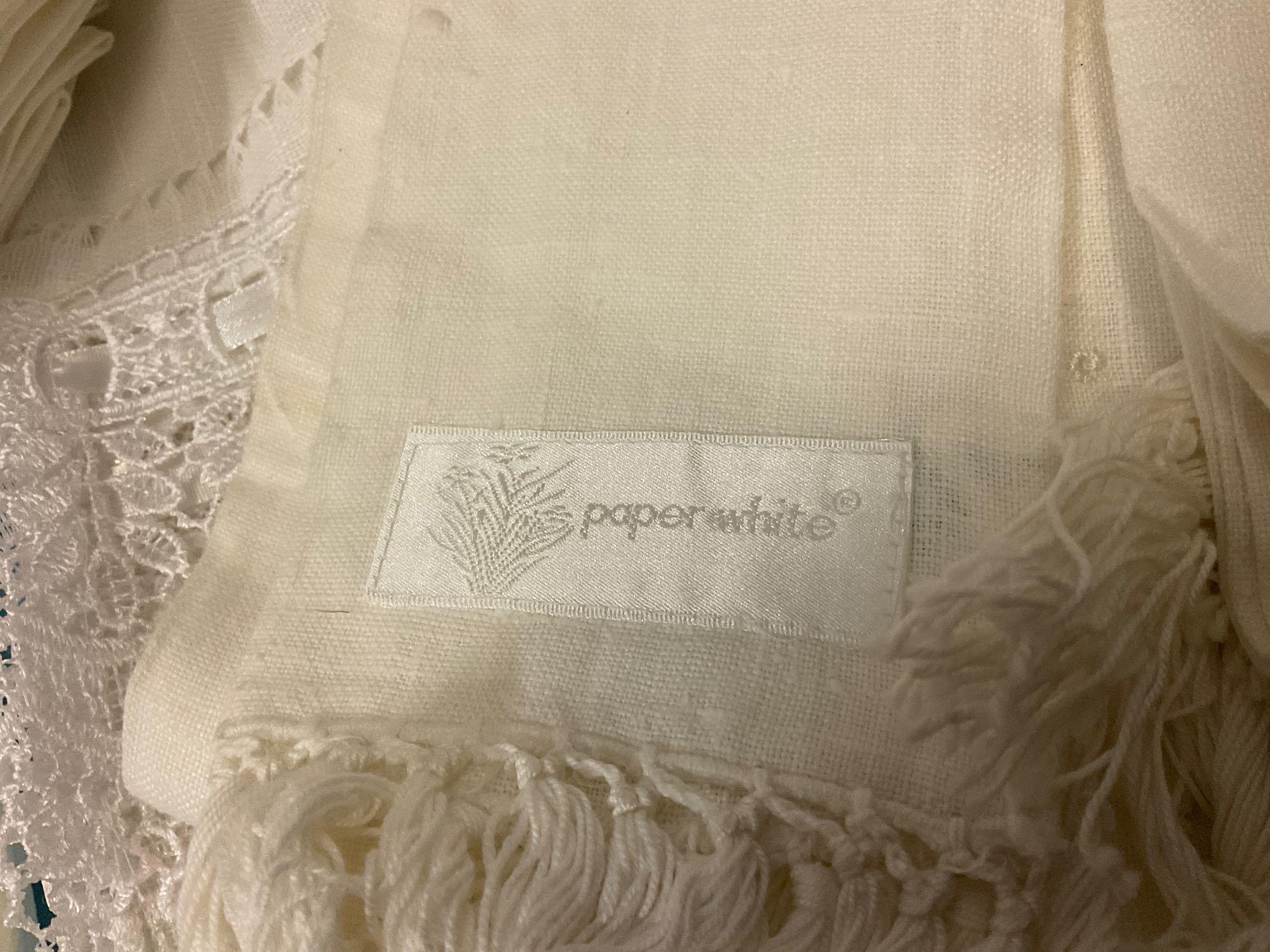 Large lot of antique linens, French linen tablecloths, many styles, see pics.
