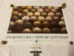 The baseball Hall of Fame 50th anniversary Cooperstown, New York, 1989 poster print by Frank