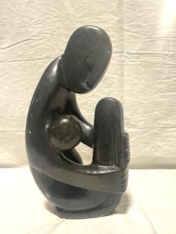 Hand Carved Shona tribal Stone sculpture, Zimbabwe Africa, Mother and child.