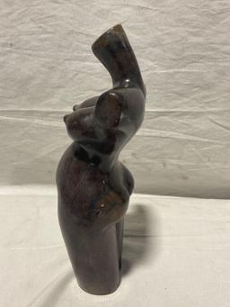 Hand Carved Shona tribal Stone sculpture, Zimbabwe Africa, Female nude bust /Fertility Statue ?